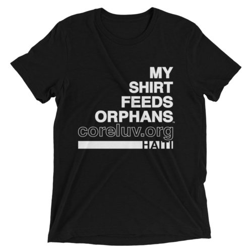 My Shirt Feeds Orphans Unisex Black Tri-Blend Tee